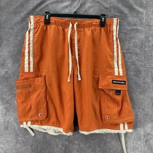 Abercrombie Fitch Tugger Shorts Mens Large 34 Orange Y2K VTG‎ 90s Swim
